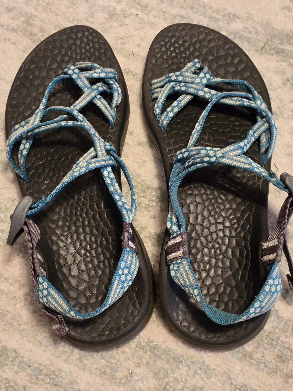 Chaco Aqua Strappy Outdoor Sandals With Floral Design